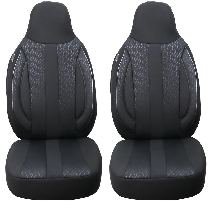 BREMER SITZBEZÜGE Measure Pilot Car Seat Covers Compatible with SsangYong Korando C Driver & Passenger from 2011 / Car Seat Covers Protective Cover Set Car Seat Covers Pack of 2 in Black