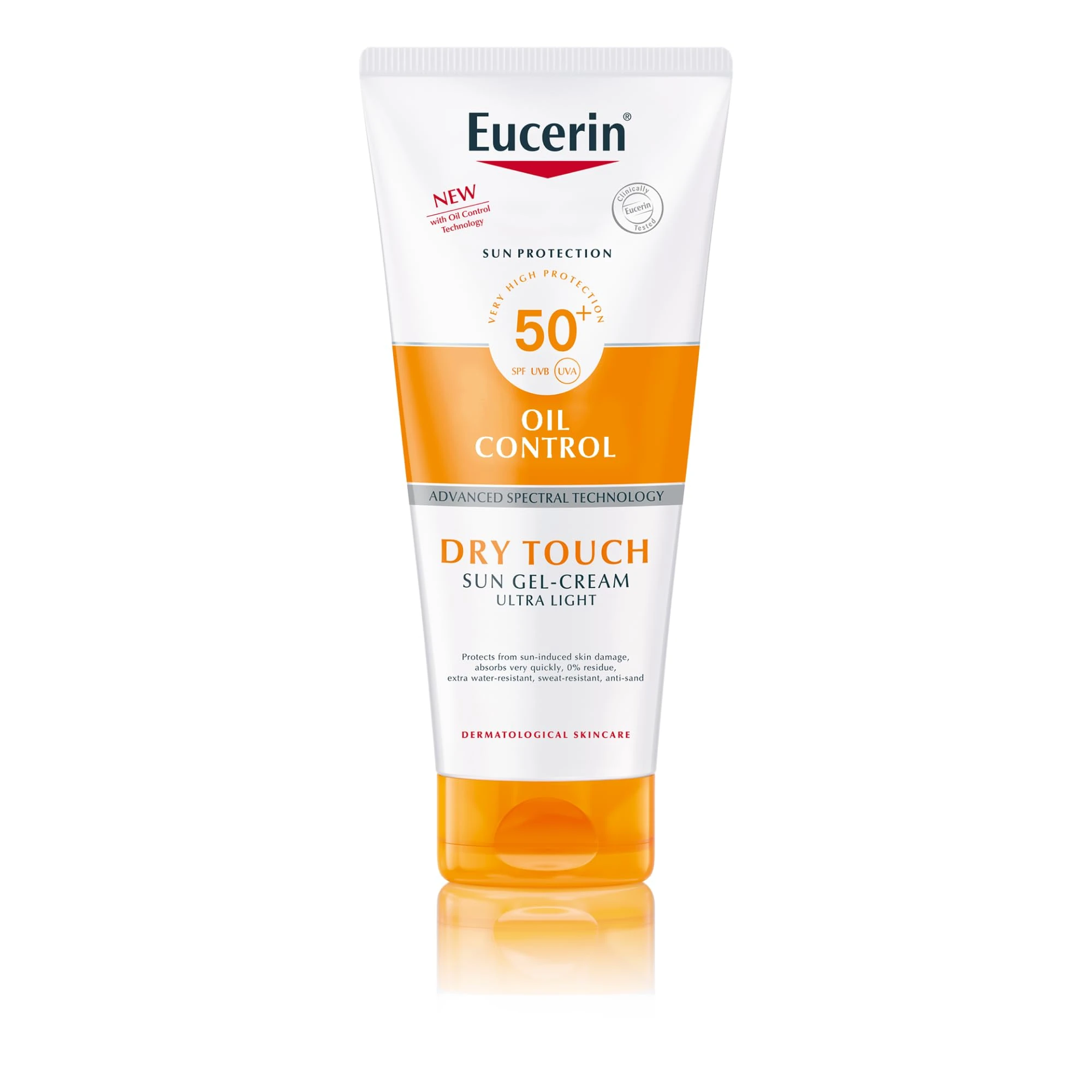 Eucerin Sun Body Oil Control Gel-Cream SPF 50+ 200ml, Ultra-Light Dry Touch Gel Sun Cream for Oily Skin, Fast-Drying Sunscreen with Oil Control Technology, Water-Resistant