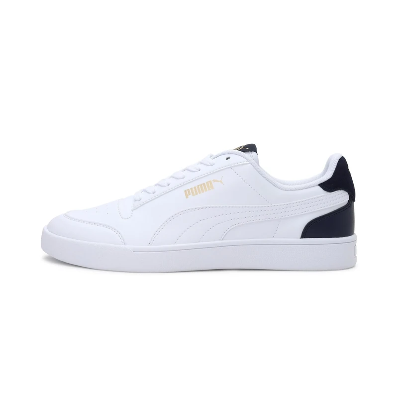 Puma Shuffle Unisex Sneakers, Puma White Puma White Peacoat Puma Team Gold, 13 UK