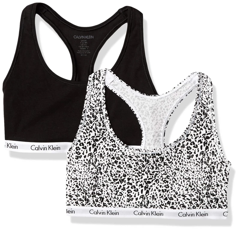 Calvin Klein womensQP1036Carousel Logo Bralette Bra - White - M