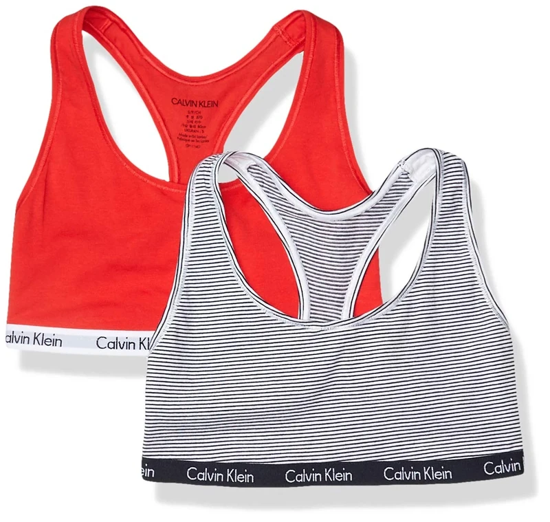 Calvin Klein womensQP1036Carousel Logo Bralette Bra - Blue - M