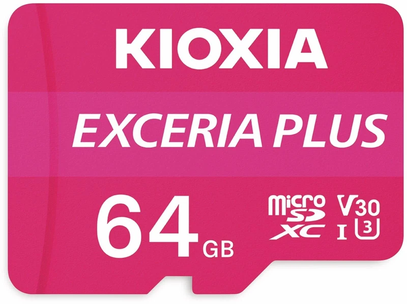 KIOXIA SD MicroSD Card 64GB 100MB/s Kioxia Exceria Plus U3 V30 4K Video Recording