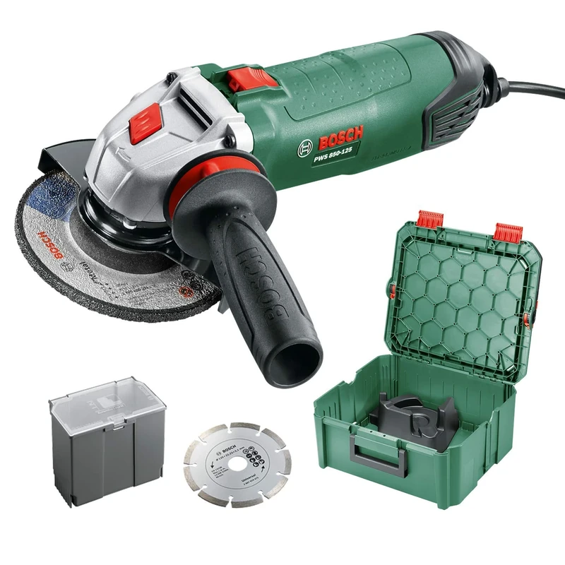 Bosch-Winkelschleifer PWS 850-125 (850 W, Scheibendurchmesser: 125 mm, in SystemBox | Größe M)