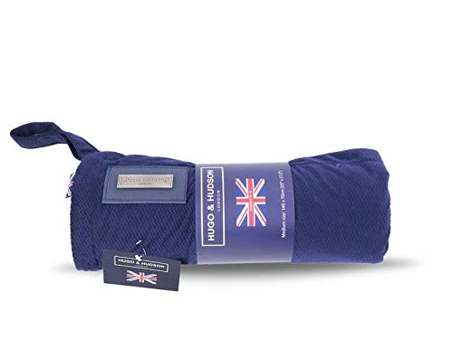 Hugo & Hudson HHBKT1009-M Plush Blanket, Medium, Blue - Image 1