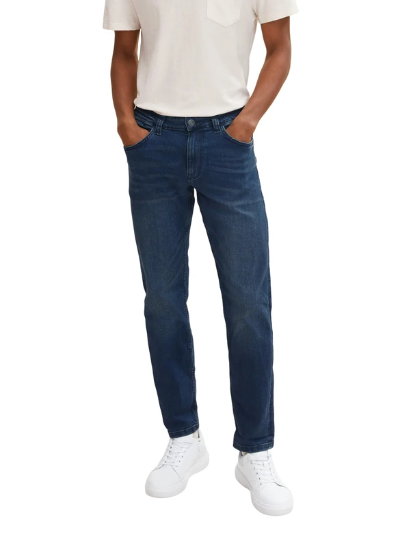TOM TAILOR Men's 202212 Marvin Straight Jeans, 10136 - Dark Blue Denim, 38W / 32L