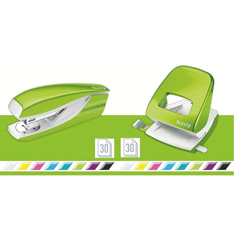 Leitz Stapler NeXXt Wow 30sh Green with Hole Punch NeXXt Wow 30sh Green Bundle