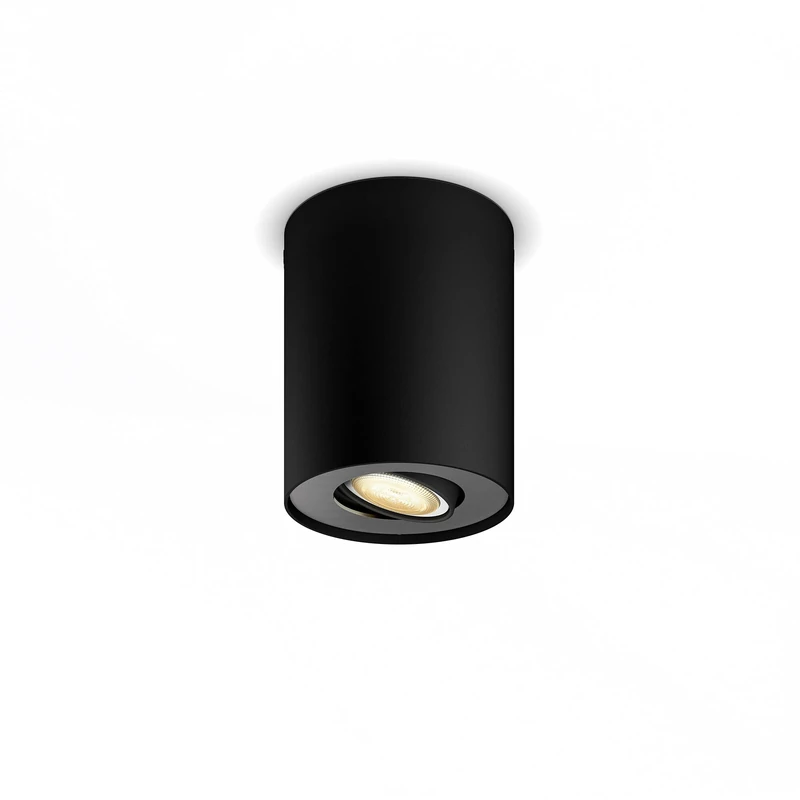 Philips Hue Pillar White Ambiance Smart Single Ceiling SpotLight Extension LED [GU10 Spot] with Bluetooth, Black. Works with Alexa, Google Assistant and Apple HomeKit.