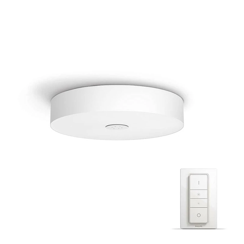 Philips Hue Fair White Ambiance Smart Ceiling Light LED with Bluetooth, White and Dimmer Switch- Home, Indoor, Living Room, Kitchen, Bedroom Light, Works with Alexa, Google Assistant and Apple HomeKit