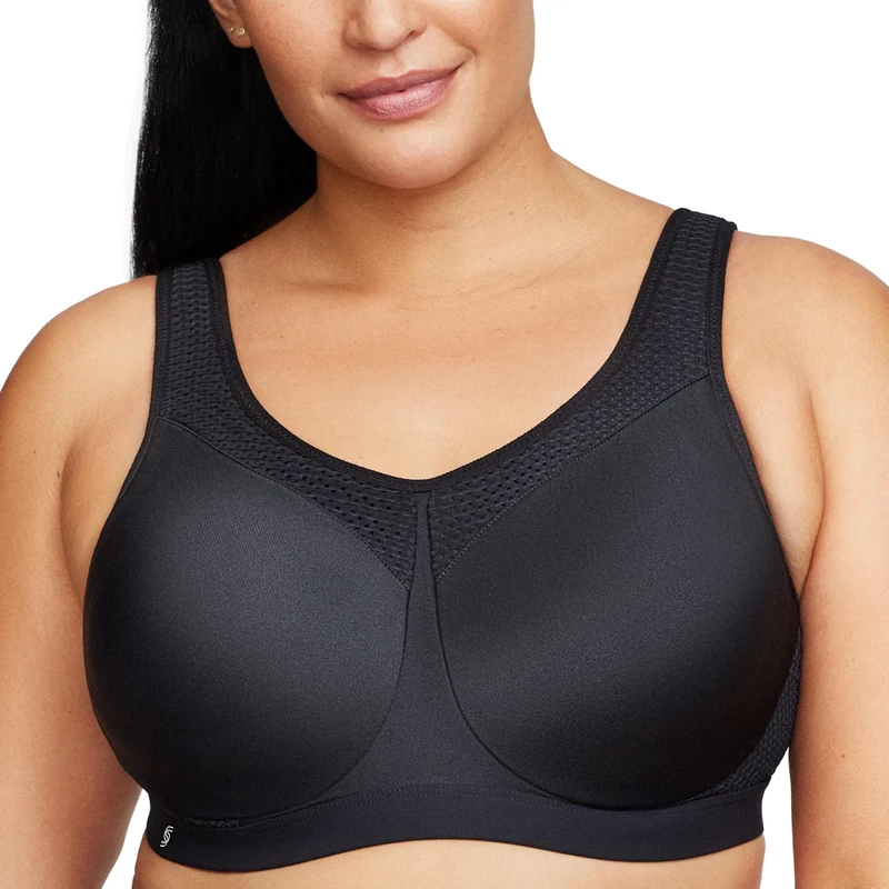 Glamorise High Impact Wonderwire Sports Underwire Bra 9066 (Women's & Women's Plus) Black