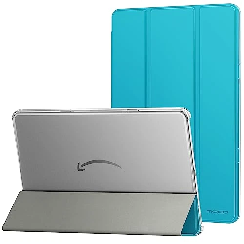 MoKo Case Fits Amazon Kindle Fire Max 11 Tablet (13th Gen, 2023 Release) 11" - Slim PU Leather Trifold Stand Cover for Kindle Fire 11 Tablet Colored Hard Back Shell with Auto Wake/Sleep, Light Blue
