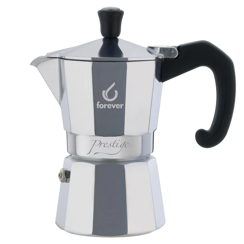 Miss Moka Prestige 2 Cup Aluminium Coffee Maker for Home Portable Travel Coffee Cups with Silicone Seal
