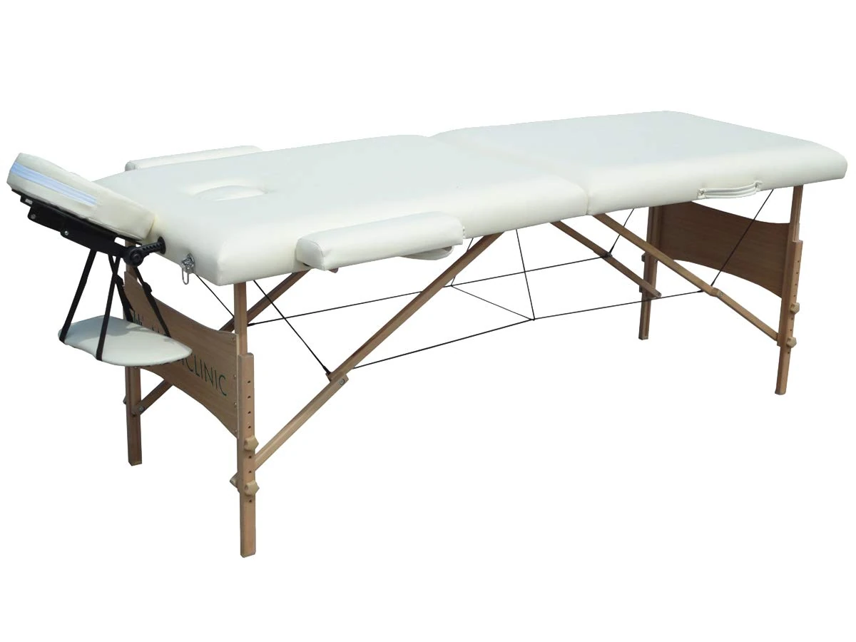 Mobiclinic, Light, Massage Bed, Folding Physiotherapy Massage Table, Headrest, Massage, Portable, Wood, 186x60 cm, Cream Colour