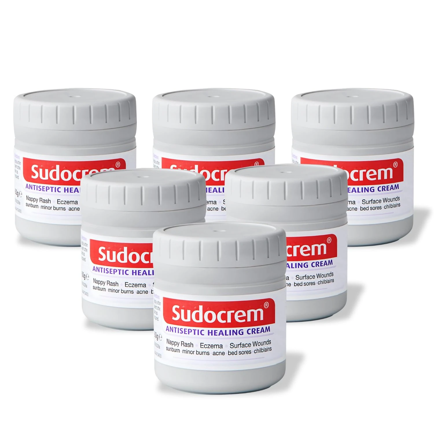 Sudocrem 60 g Antiseptic Healing Cream: Nappy Rash | Eczema | Surface Wounds | 6 Pack