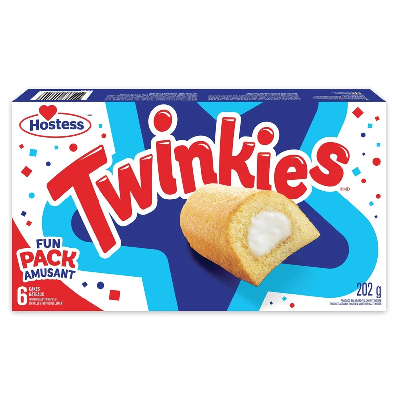 Hostess Twinkies Cakes with Creamy Filling, Cake Snacks, Contains 6 cakes (Individually Wrapped) - Image 1