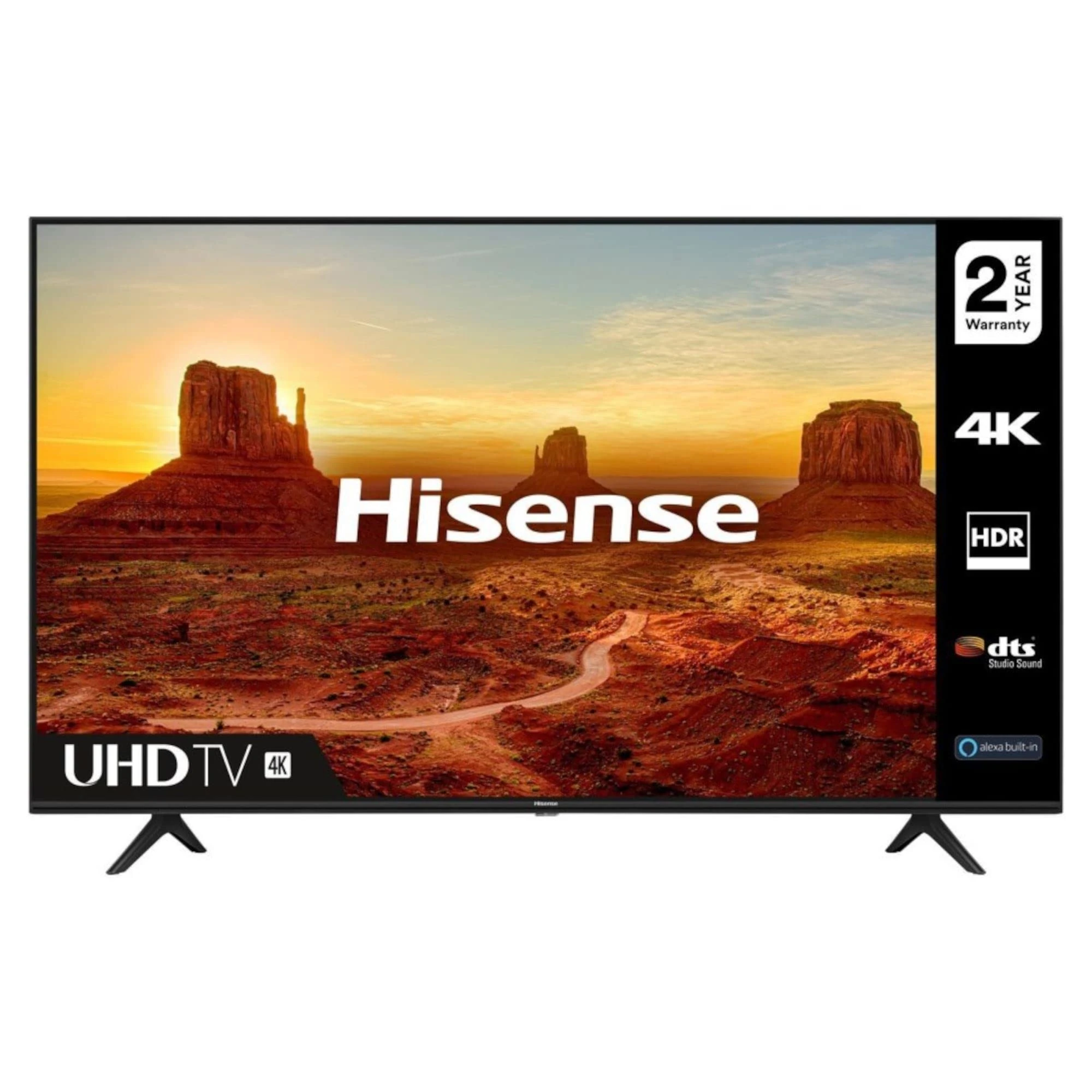 HISENSE 65A7100FTUK 65-inch 4K UHD HDR Smart TV with Freeview play, and Alexa Built-in (2020 series), Black