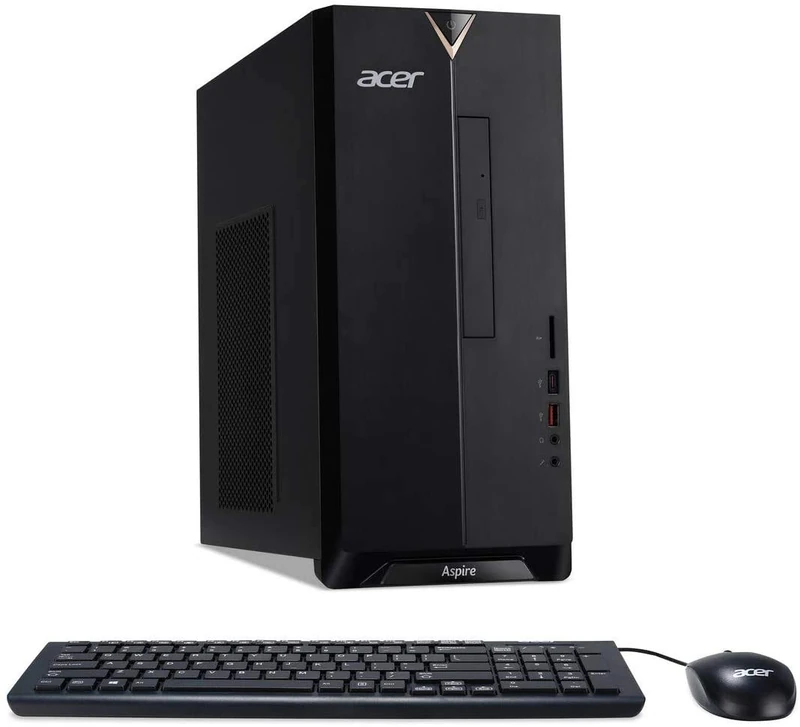 acer Aspire TC-895 Desktop PC (Intel Core i3-10100, 8GB RAM, 1TB HDD, DVD RW, Wireless Keyboard and Mouse, Windows 10, Black)