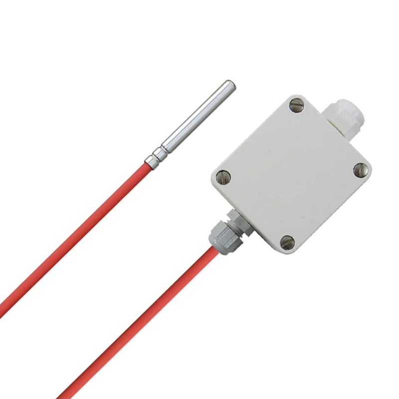 iOVEO Temperature Measuring Converter with PT1000 Sensor, Active Output, Adjustable Range, Waterproof, Digital Display, 2m Cable