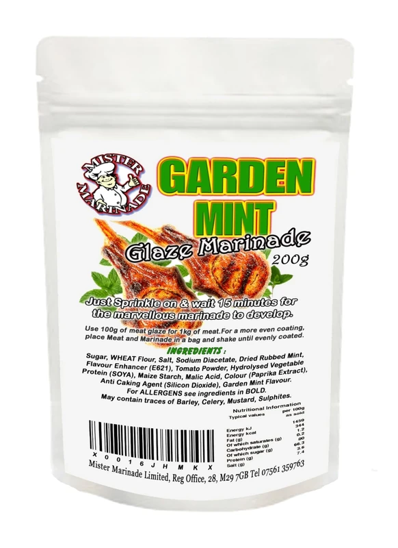 MISTER MARINADE Meat Glaze BBQ Rub Marinade 200g All Flavours (Garden Mint)