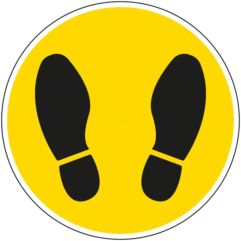 V Safety Footprint - 300mm x 300mm - Self Adhesive Floor Sticker