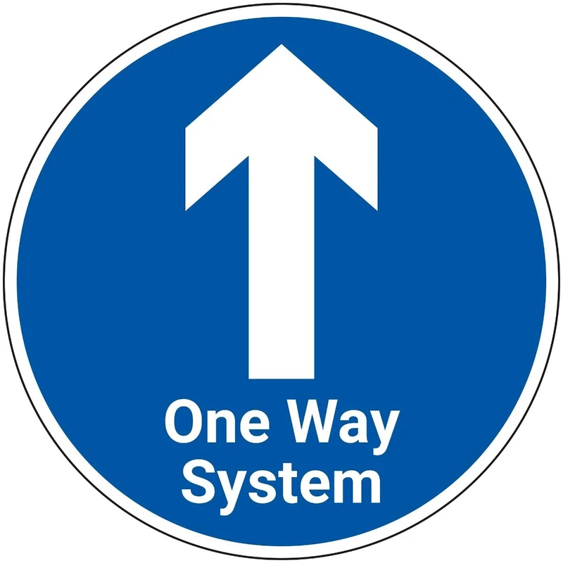 V Safety One Way System With Arrow - 450mm x 450mm - Self Adhesive Floor Sticker