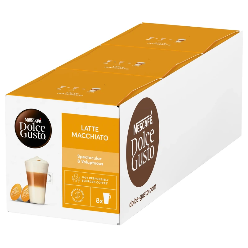 NESCAFÉ DOLCE GUSTO Latte Macchiato Coffee Pods Pack of 3 (Total 24 Servings)