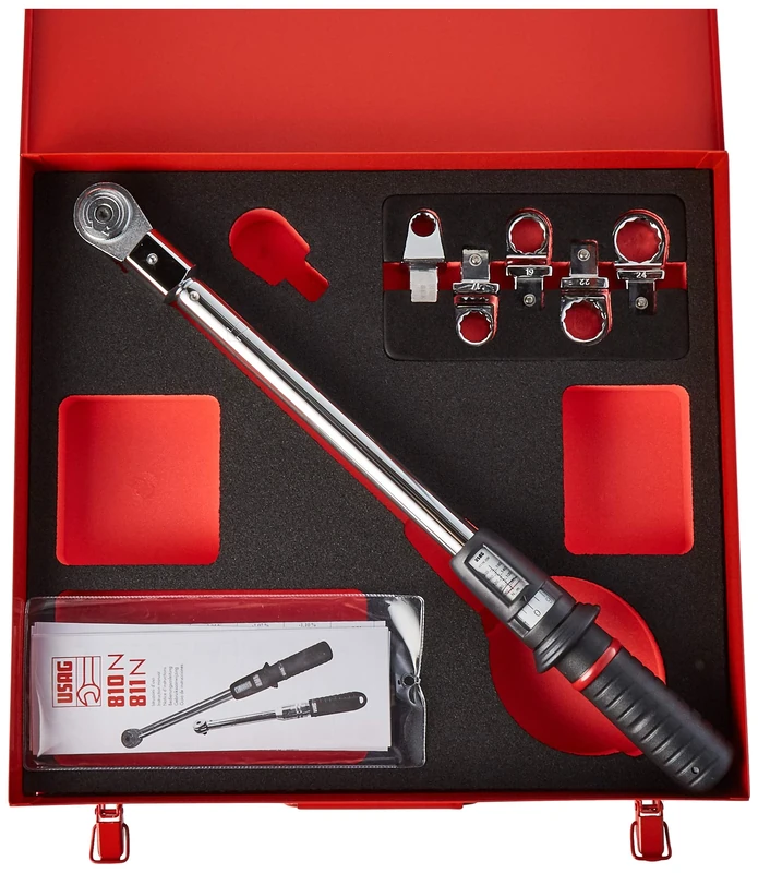 USAG U08112006 - 811 NF 200 - Assortment with torque wrench in sheet steel case (7 pcs.)