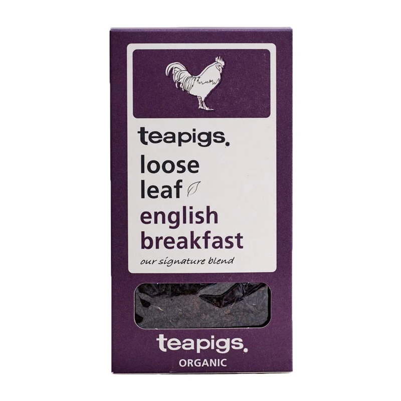 Tea Pigs Organic English Breakfast Loose Tea Made with Whole Leaves (1 Pack of 100g)