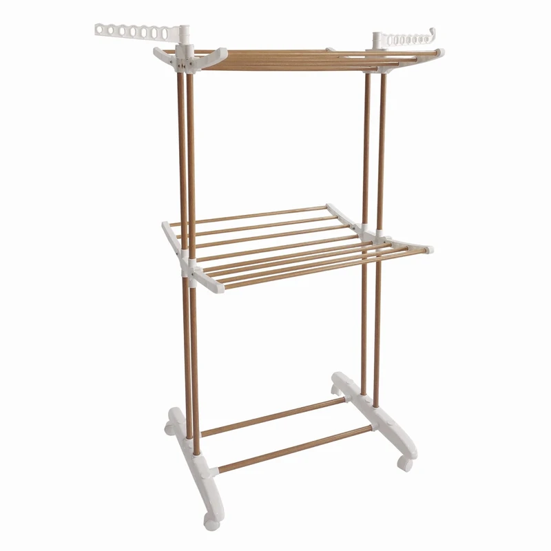 KITCHEN MOVE Multifunction Clothes Dryer 14 M Sherwood 2 Levels Colour, Steel, Wood and White, 68xH145cm