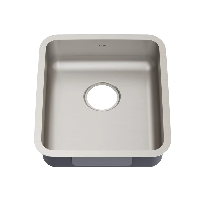 KRAUS Dex 17-inch Undermount 16 Gauge Stainless Steel Single Bowl ADA Kitchen Sink, KA1AS17B