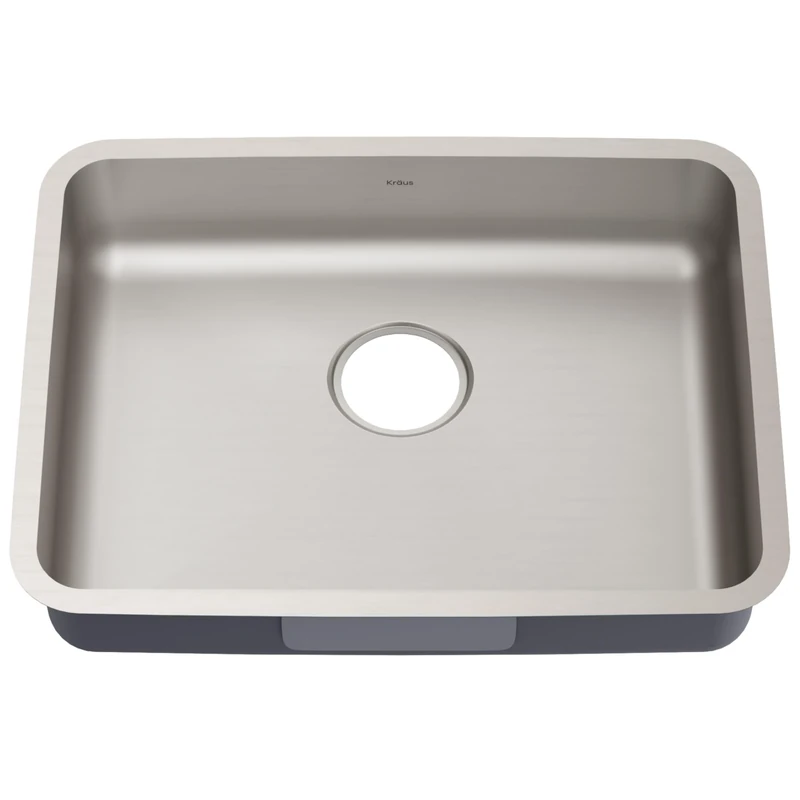 KRAUS Dex 25-inch Undermount 16 Gauge Stainless Steel Single Bowl ADA Kitchen Sink, KA1AS25B