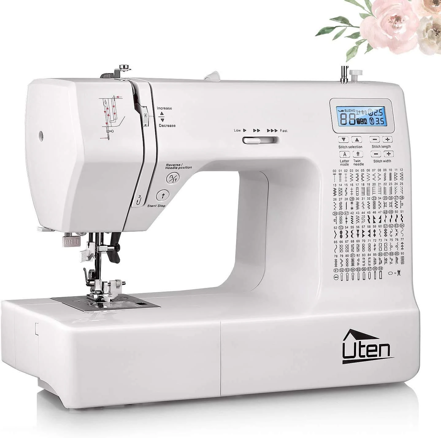 Uten Máquina de coser A1351 Sewing Machine, Satin, White