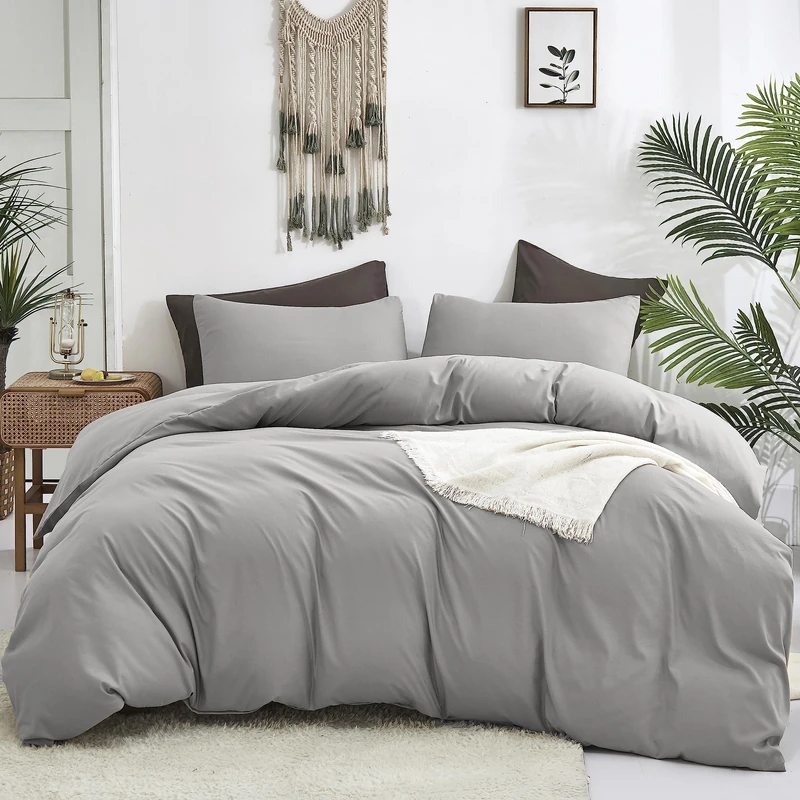 Cottonight Silver Grey Comforter Sets King Light Grey Bedding Comforter Set Pale Grey Color Blanket Quilts Soft Breathable Durable Bedding Comforter Sets