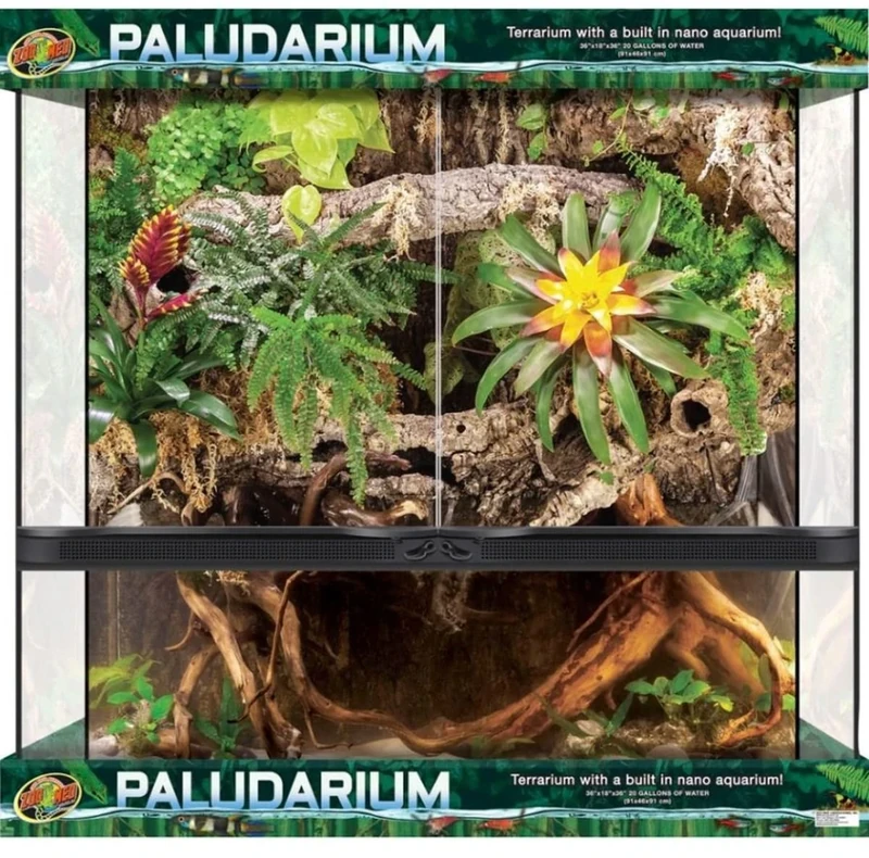 Zoo Med Paludarium Glass and Metal Paludarium for Creating Natural Environments for Exotic Animals, Amphibians, Reptiles, Size 91 x 91 x 46 cm