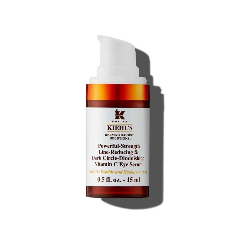 Kiehl's Powerful-Strength Line-Reducing & Dark Circle-Diminishing Vitamin C Eye Serum, for Fine Lines, with Hyaluronic Acid & Tri-Peptide, 15Ml