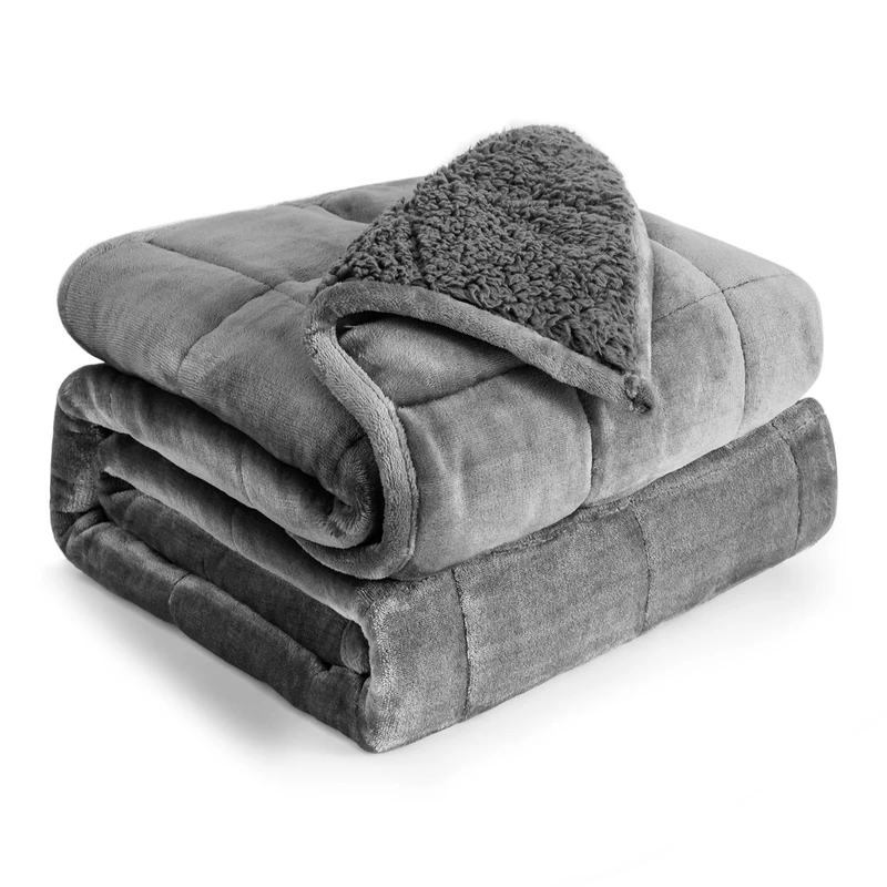 Cottonblue Pink Rhyme Weighted Blanket Queen Size, 20 lbs, Weighted Blanket for Sofa and Bed, Fleece Blanket for Adults, 60 x 80 inches, Grey