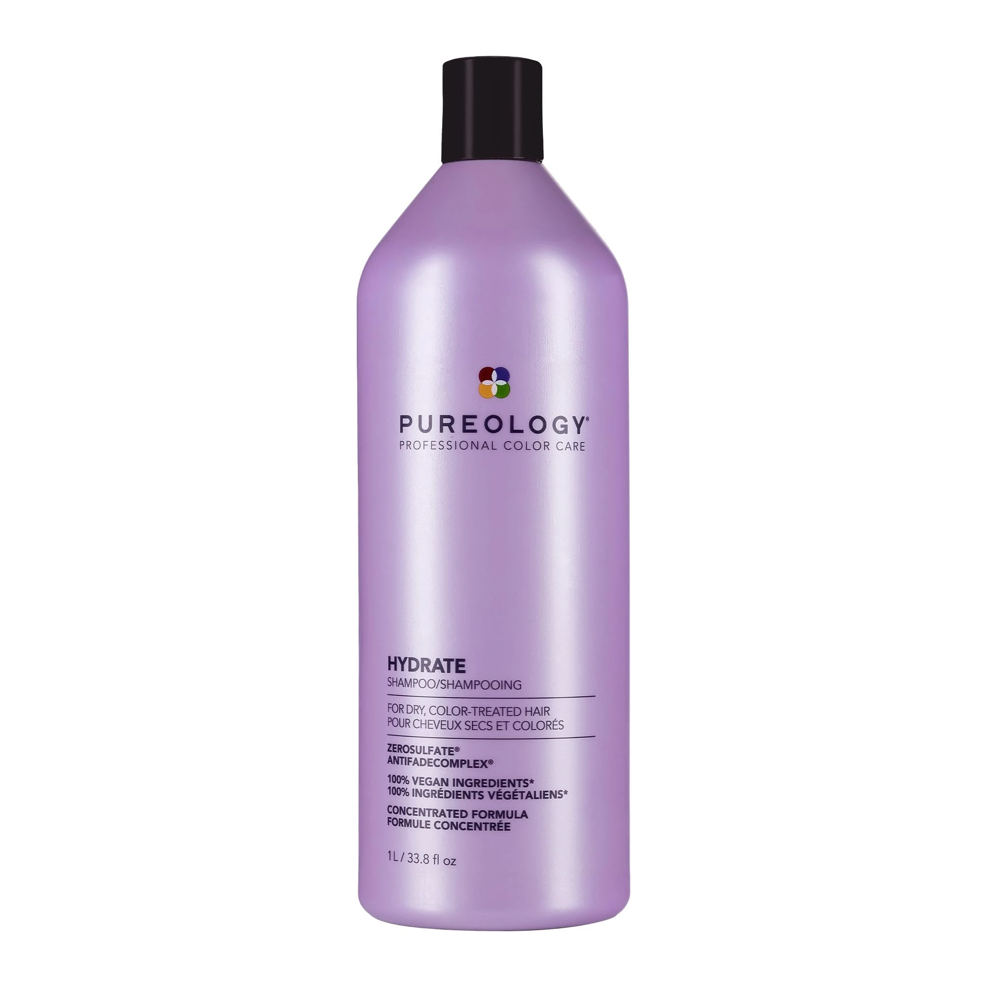 Pureology Hydrate, Moisturising Shampoo, For Medium to Thick Dry, Colour Treated Hair, Vegan Formulas, Sulphate Free, 1000ml