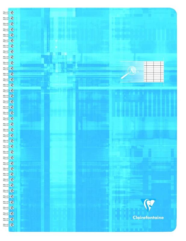 Clairefontaine 68396C Set of 10 Spiral Notebooks 24x32cm - 100 Pages Large Black Seyes Ruled Squares - 90g White Paper - Laminated Card Cover - Random Colours