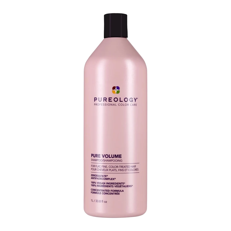 Pureology | Pure Volume | Shampoo | For Flat, Fine, Colour-Treated Hair | Adds Weightless Volume | Vegan | 1000ml