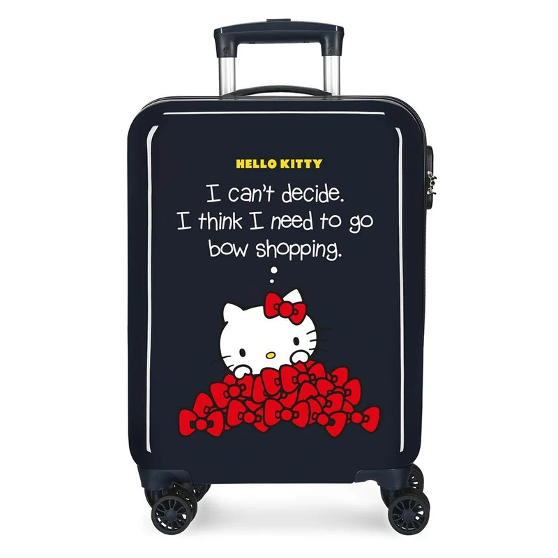 Hello Kitty Bow Blue Cabin Suitcase 38x55x20 cm Rigid ABS Combination lock 35 Litre 2.3 Kg 4 Wheels Hand Luggage