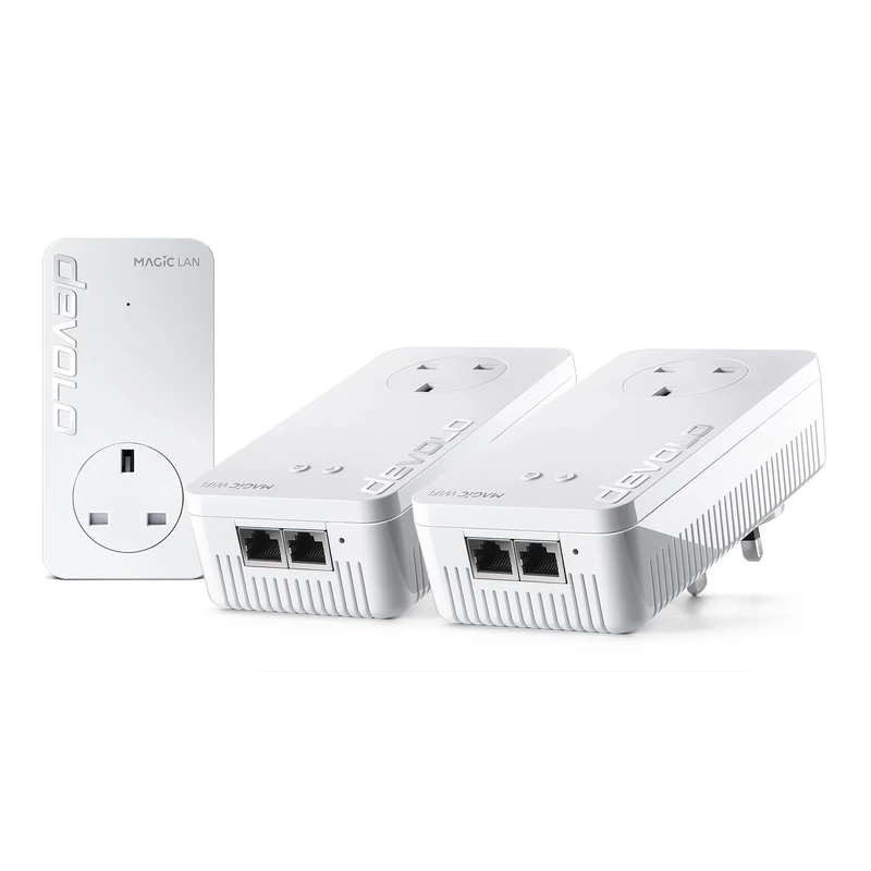 devolo Magic 2–2400 Wi-Fi 5 Next: Whole Home Kit | 4k/ 8k UHD Streaming | Stable Home Working (Up to 2400 Mbps Powerline, Mesh WiFi 5, G.hn, 5x Gb LAN ports)