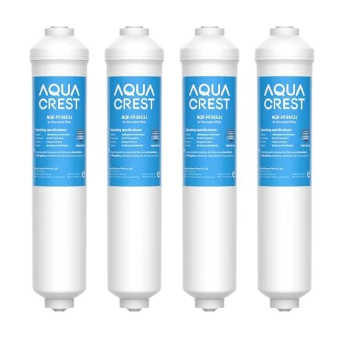 4X AQUA CREST DA29-10105J Fridge Water Filter, Compatible with Samsung Aqua-Pure Plus (ONLY EXTERNAL) DA29-10105J DA99-02131B HAFEX/EXP DA2010CB 5231JA2010B Wpro USC100/1 WSF-100 (4)