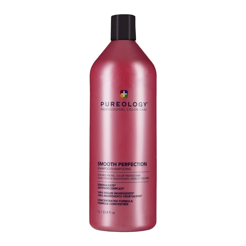 Pureology Smooth Perfection, Shampoo, For Frizz-Prone, Colour Treated Hair, Vegan Formulas, Sulphate Free for a Gentle Cleanse