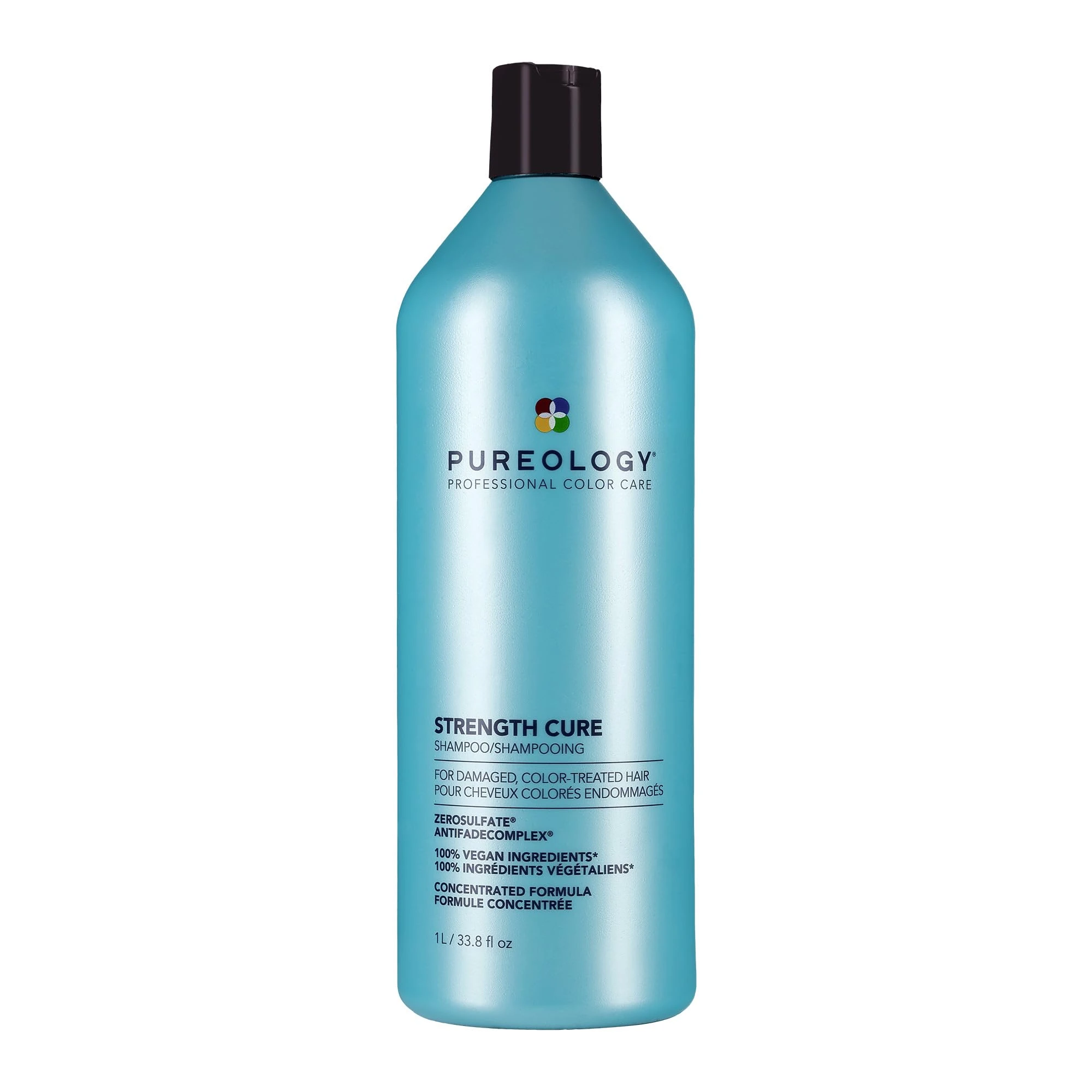 Pureology Strength Cure, Strengthening Shampoo, For Damaged, Colour Treated Hair, Vegan Formulas, Sulphate Free for a Gentle Cleanse