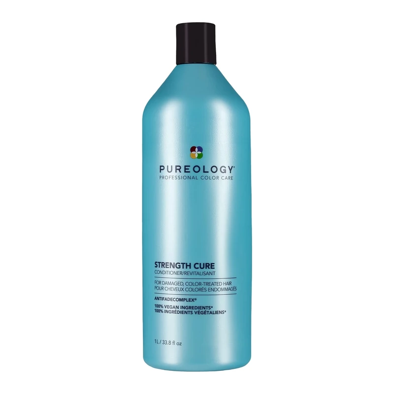 Pureology Strength Cure Strengthening Conditioner, For Damaged, Colour Treated Hair, Vegan Formulas, Sulphate Free for a Gentle Cleanse