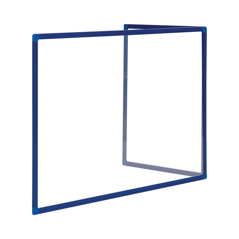 Bi-Office Duo Glass Board, Double Glass Board with Blue Aluminium Frame, 120 x 90 cm and 60 x 90 cm