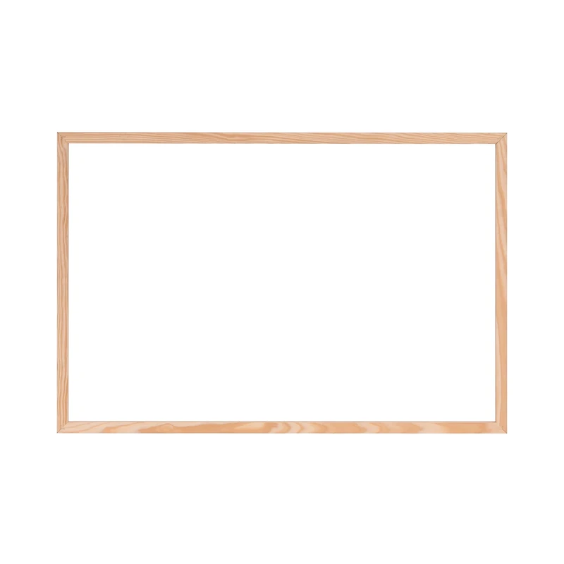 Bi-Office Protector Desktop Glass Board with Clamps, Natural 22 mm Wood Frame, 90 x 60 cm