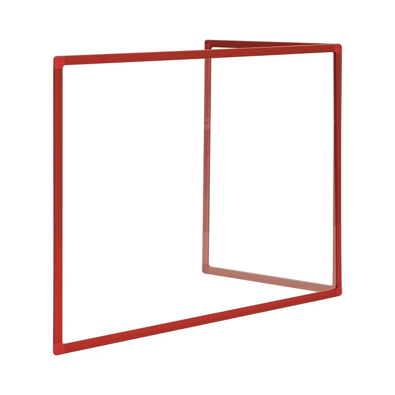 Bi-Office Duo Glass Board, Double Glass Board with Red Aluminium Frame, 90 x 60 cm and 45 x 60 cm