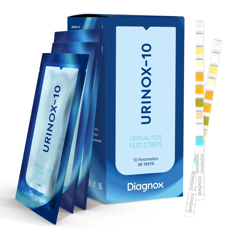 Urinox-10 Urinalysis Strips - Individually Packaged Urine Test Strips for Longer Shelf Life - 30 Professional Tests for 10 Parameters