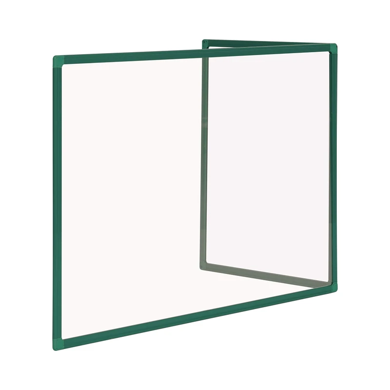 Bi-Office Duo Glass Board, Double Glass Board with Green Aluminium Frame, 120 x 90 cm and 60 x 90 cm