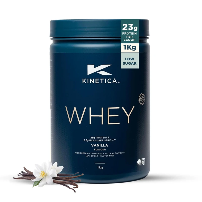 Kinetica Sports Whey Protein Vanilla 1kg - 23g Protein, 5.5g BCAA